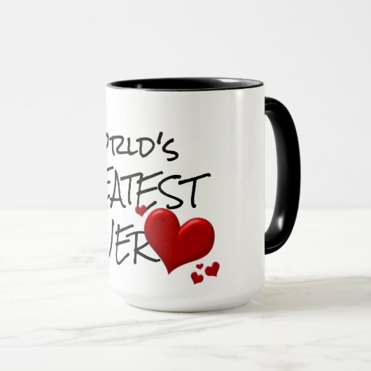 世界で最も愛する愛する可愛いシックおもしろいコーヒーマグ マグカップ (正面右)