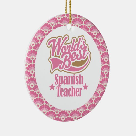 世界で最も最高のでスペインのな先生のギフトのオーナメント セラミックオーナメント (右)