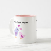 世界で最も最高のなお母さんのかわいい鳥及びひよこのマグ ツートーンマグカップ (正面左)