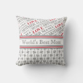 世界で最も最高のなお母さんのエレガントな白黒パターン クッション (正面)