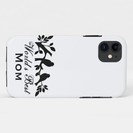 世界で最も最高のなお母さんの母の日の鳥の枝Silhouet Case-Mate iPhoneケース (裏面(横))