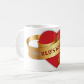 世界で最も最高のなお母さんの金ゴールドのリボンのマグ コーヒーマグカップ (正面左)