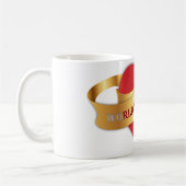 世界で最も最高のなお母さんの金ゴールドのリボンのマグ コーヒーマグカップ (左)