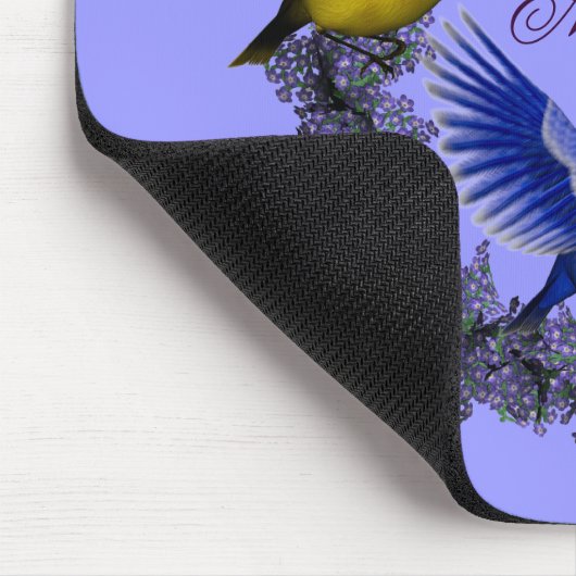 世界で最も最高のなお母さんの鳥の花のリースのマウスパッド マウスパッド (コーナー)