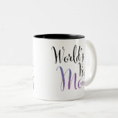 世界で最も最高のなお母さんの(紫色の)デザインのための ツートーンマグカップ (正面右)