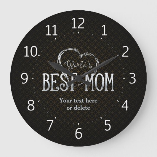 世界で最も最高のなお母さん|の愛らしいギフト ラージ壁時計 (正面)