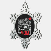 世界で最も最高のなお母さん-母の日か誕生日 スノーフレークピューターオーナメント (右)