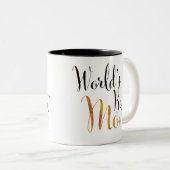 世界で最も最高のなお母さん(金ゴールド)のデザインのための ツートーンマグカップ (正面右)