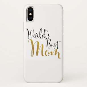 世界で最も最高のなお母さん(金ゴールド) iPhone X ケース