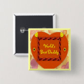 世界で最も最高のなお父さんボタン 缶バッジ (正面&裏面)