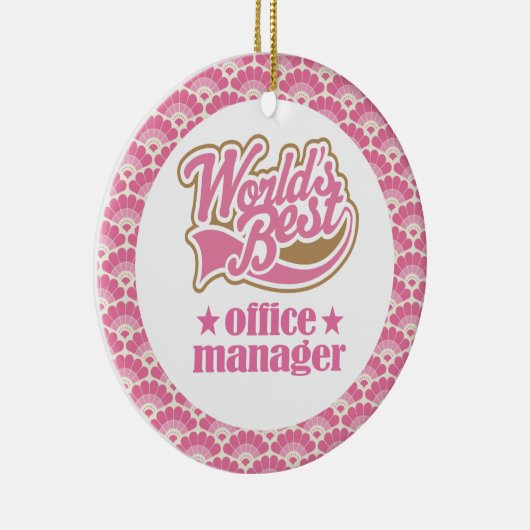世界で最も最高のなオフィスマネージャーのギフトのオーナメント セラミックオーナメント (右)