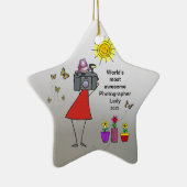 世界で最も最高のなカメラマンの女性-星のオーナメント セラミックオーナメント (右)