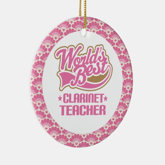世界で最も最高のなクラリネットの先生のギフトのオーナメント セラミックオーナメント (右)