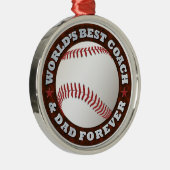 世界で最も最高のなコーチ及びパパ1のオーナメント メタルオーナメント (右)