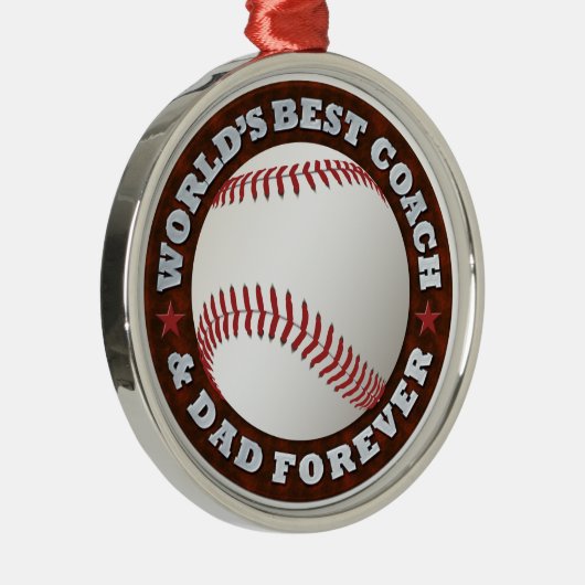 世界で最も最高のなコーチ及びパパ1のオーナメント メタルオーナメント (右)