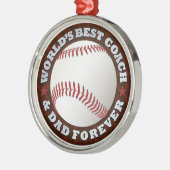 世界で最も最高のなコーチ及びパパ1のオーナメント メタルオーナメント (左)