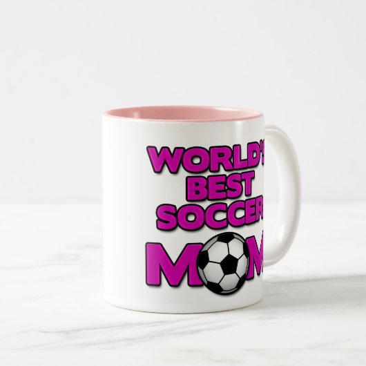 世界で最も最高のなサッカーのお母さんのマグ ツートーンマグカップ (正面右)