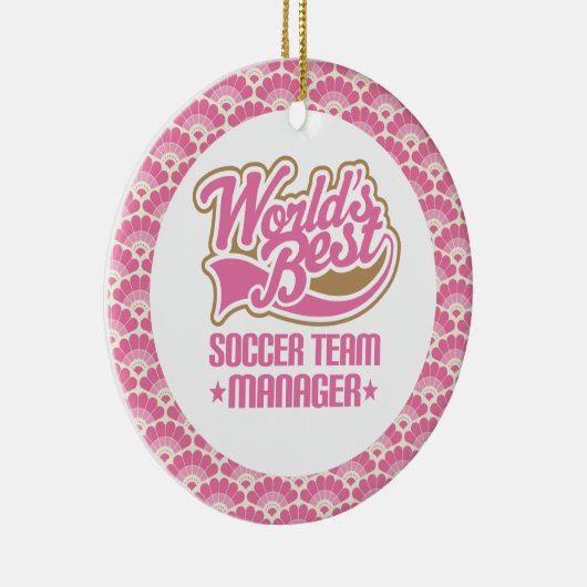 世界で最も最高のなサッカーチームのマネージャーのギフトのオーナメント セラミックオーナメント (右)