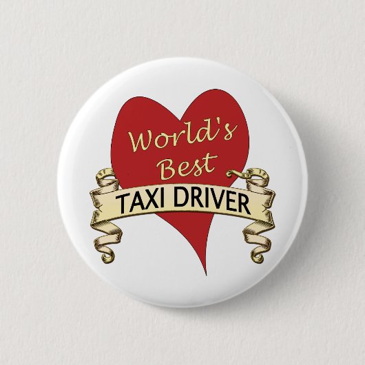 世界で最も最高のなタクシー運転手 缶バッジ (正面)