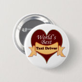 世界で最も最高のなタクシー運転手 缶バッジ (正面&裏面)