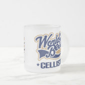 世界で最も最高のなチェロ奏者音楽ギフト フロストグラスマグカップ (正面右)