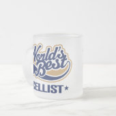 世界で最も最高のなチェロ奏者音楽ギフト フロストグラスマグカップ (正面左)