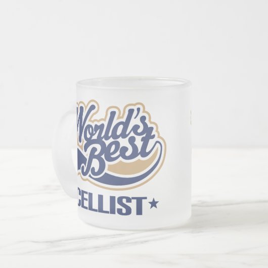 世界で最も最高のなチェロ奏者音楽ギフト フロストグラスマグカップ (正面左)