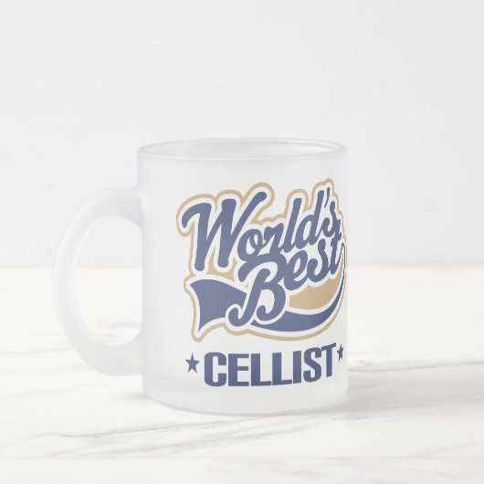 世界で最も最高のなチェロ奏者音楽ギフト フロストグラスマグカップ (左)