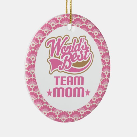 世界で最も最高のなチームお母さんのギフトのオーナメント セラミックオーナメント (右)