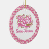 世界で最も最高のなテニスパートナーのギフトのオーナメント セラミックオーナメント (右)