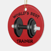 世界で最も最高のなトレーナー2の味方されたバーベルは及び押上ます セラミックオーナメント (左)