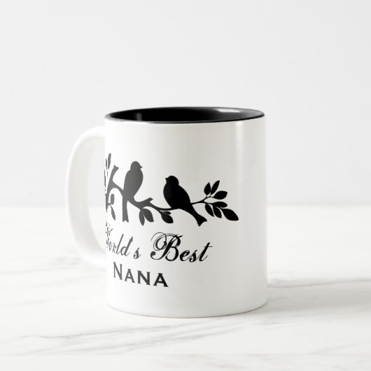 世界で最も最高のなナナのすずめのシルエットの枝 ツートーンマグカップ (正面左)