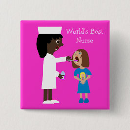 世界で最も最高のなナースのかわいい漫画のナース及び子供 缶バッジ