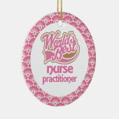 世界で最も最高のなナースの従業者のギフトのオーナメント セラミックオーナメント (右)