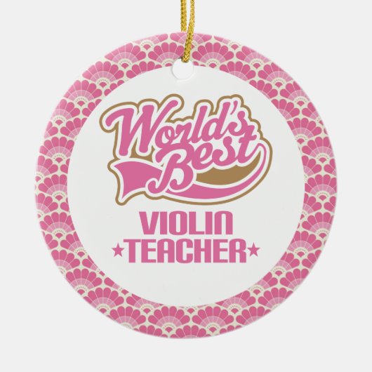 世界で最も最高のなバイオリンの先生のギフトのオーナメント セラミックオーナメント (正面)