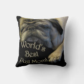 世界で最も最高のなパグのお母さん クッション (裏面)