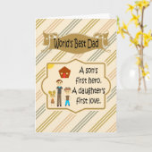 世界で最も最高のなパパの父の日カード カード (黄色い花)