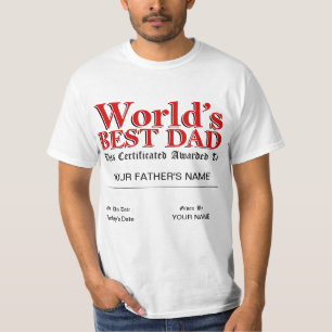 世界で最も最高のなパパの証明書 Tシャツ