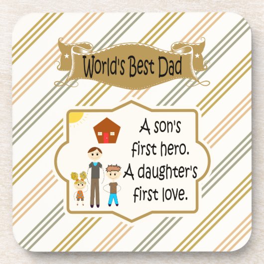 世界で最も最高のなパパの飲み物用コースター コースター (正面)