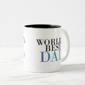 世界で最も最高のなパパの(青い)デザインのための ツートーンマグカップ (正面右)
