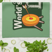 世界で最も最高のなパパ; アーチェリー キッチンタオル (折り畳み)