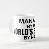 世界で最も最高のなパパ-マネージャー コーヒーマグカップ (正面左)