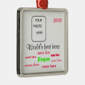 世界で最も最高のなボスのクリスマスのオーナメント メタルオーナメント (右)