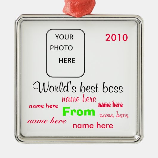 世界で最も最高のなボスのクリスマスのオーナメント メタルオーナメント (正面)