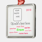 世界で最も最高のなボスのクリスマスのオーナメント メタルオーナメント (左)