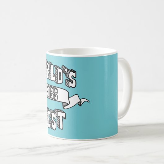 世界で最も最高のなボスのタイポグラフィの文字のマグ コーヒーマグカップ (正面右)