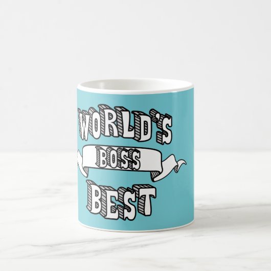 世界で最も最高のなボスのタイポグラフィの文字のマグ コーヒーマグカップ (中央)