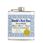 世界で最も最高のなボスの証明書 フラスク (正面)