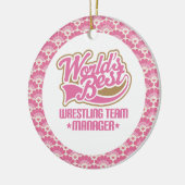 世界で最も最高のなレスリングのチームマネージャーのギフトのオーナメント セラミックオーナメント (左)