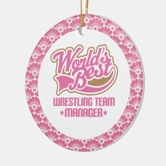 世界で最も最高のなレスリングのチームマネージャーのギフトのオーナメント セラミックオーナメント (左)